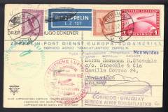 Zeppelin LZ 127, 2. Südamerikafahrt 1932, Berlin- Friedrichshafen-Montevideo, LZ Sonderkarte Hugo Eckener!!!RRR