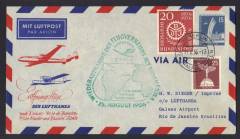 Luftpost-Leichtbrief 1956 Eröffnungsflug Berlin - Rio de Janeiro auf Sonder-GS PU 17