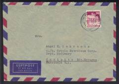 Luftpost-Übersee-Leichtbrief 1951 MÜNCHEN - Venezuela mit Bizone EF Nr. 94 wg 
