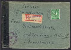 Zensur Amerik. Zone, Nummerator! 13.6.1946 Offenbach A-2 / A-102 mit Nummerator Type I für Einschreiben!!!RRR
