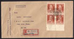 963a Teil Pl.-Nr. 15 auf Einschreibe-Fernbrief EXPO-Hannover 1947