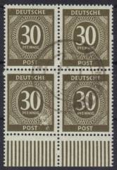 928b 4er W UR Vollstempel !!! Zahnlochausfall rechts!