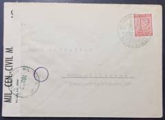 Zensur B-5 grün / A-100 Berlin auf Brief SST ROCHLITZ - BERLIN 27.2.46 !