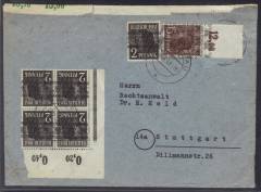 Bizone Nr. 41 II Leerfeld auf Brief !!!Unikat