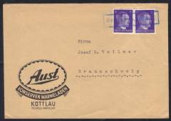 DR No. 785 multiple franking letter emergency stamp KOTTLAU b / Upper Silesia 