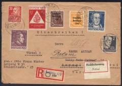 SBZ Auslandsbrief - Türkei All. Ausg. MiF Reco - 2.GS Retoure LEIPZIG !!!RRR