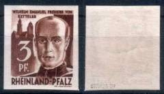 Franz. Zone, Rheinl. Pfalz Nr. 3 U, gepr. Straub BPP