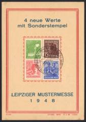 948aa EM auf SST-Karte Leipziger Messe 1948